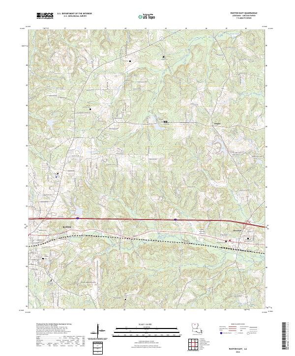 USGS Topographic Map – Ruston East