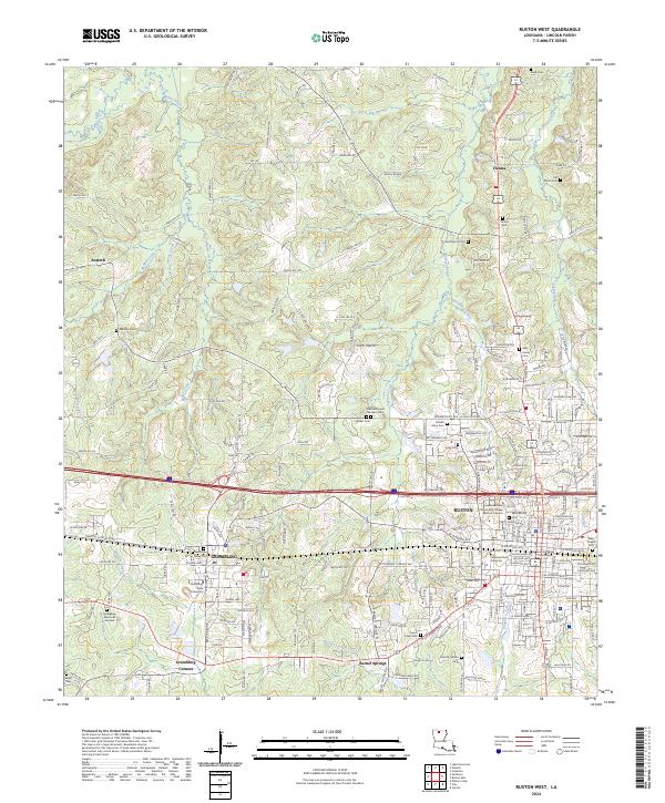 USGS Topographic Map – Ruston West