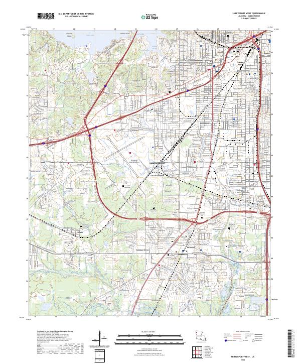 USGS Topographic Map – Shreveport West