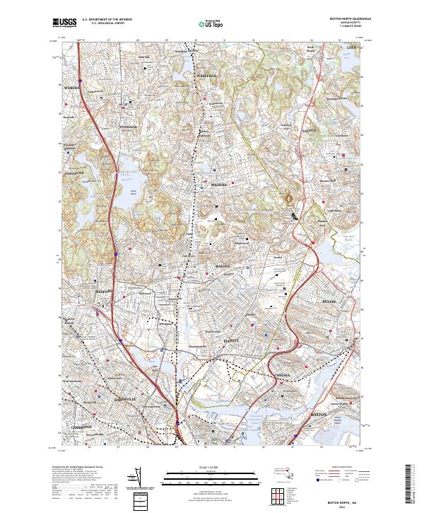 USGS Topographic Map – Boston North