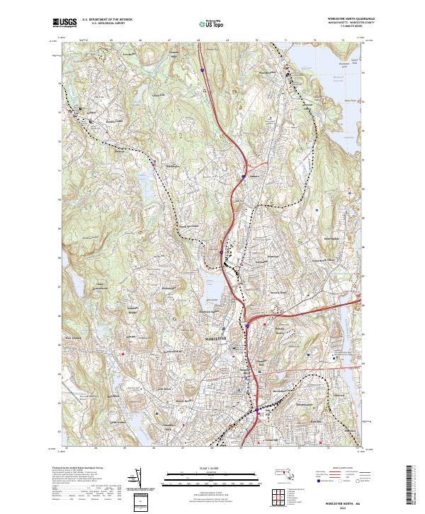 USGS Topographic Map – Worcester North