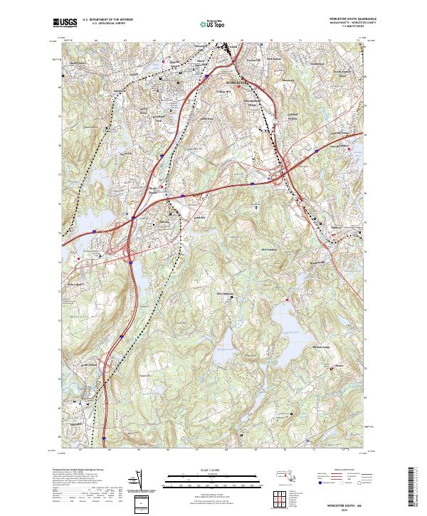 USGS Topographic Map – Worcester South