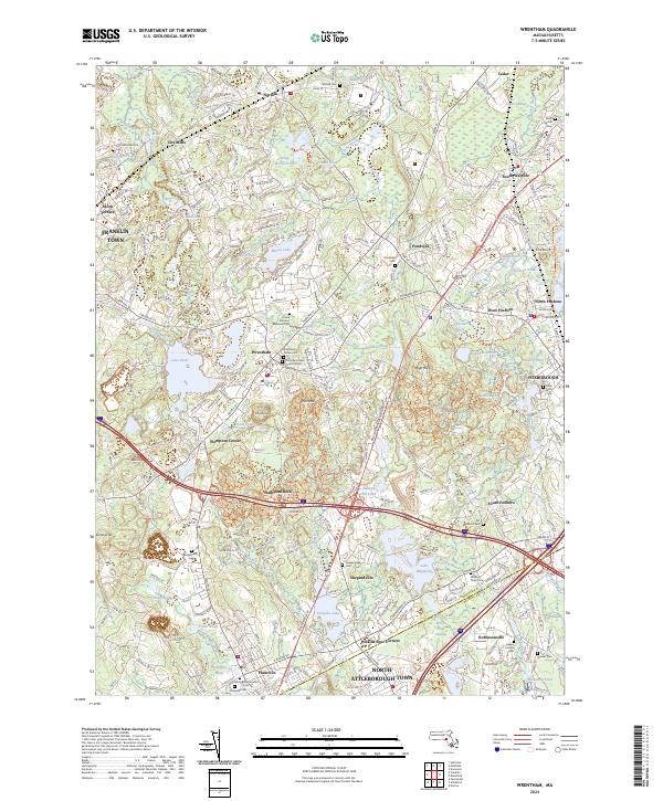 USGS Topographic Map – Wrentham