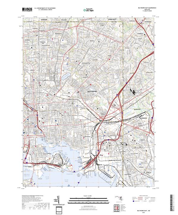 USGS Topographic Map – Baltimore East