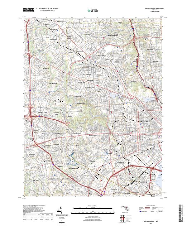 USGS Topographic Map – Baltimore West
