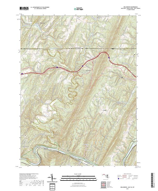 USGS Topographic Map – Bellegrove