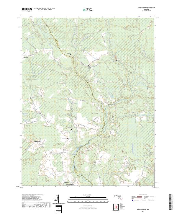 USGS Topographic Map – Dividing Creek
