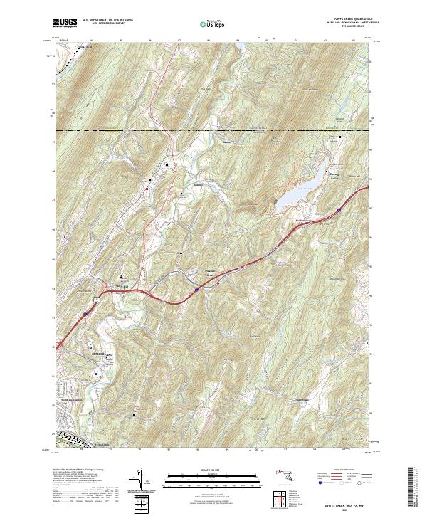 USGS Topographic Map – Evitts Creek