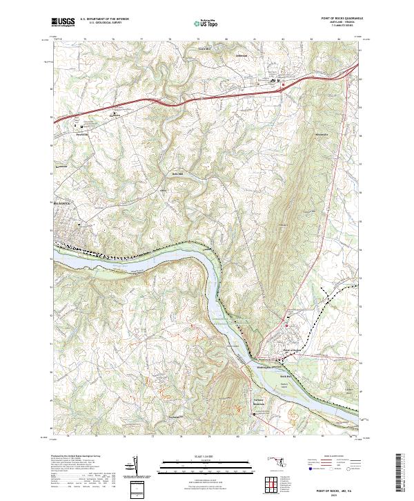USGS Topographic Map – Point of Rocks