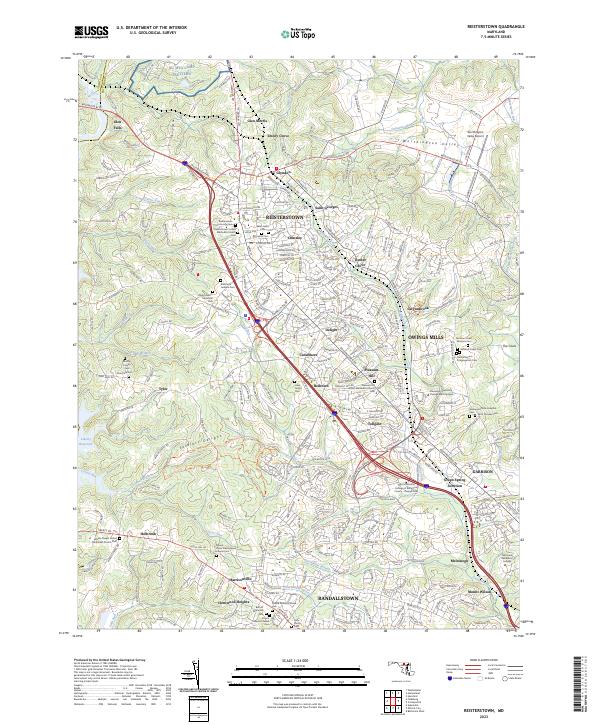 USGS Topographic Map – Reisterstown