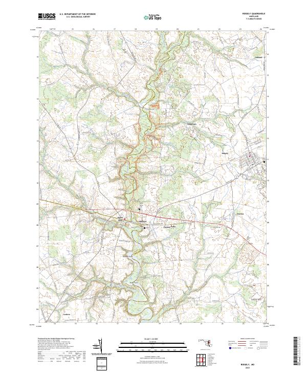 USGS Topographic Map – Ridgely