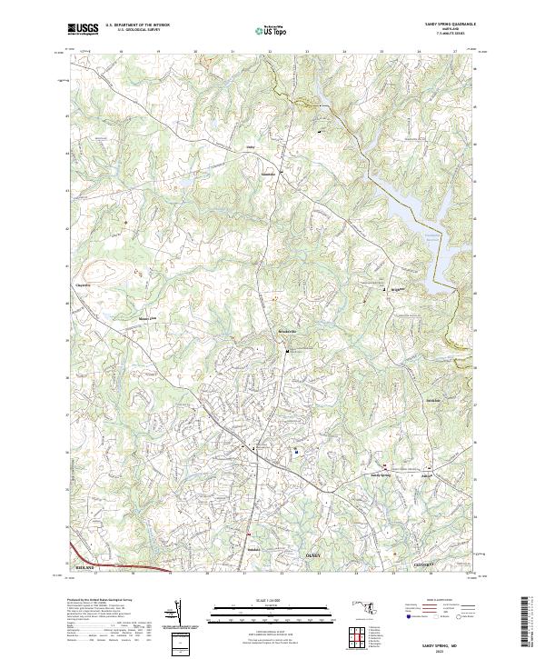 USGS Topographic Map – Sandy Spring