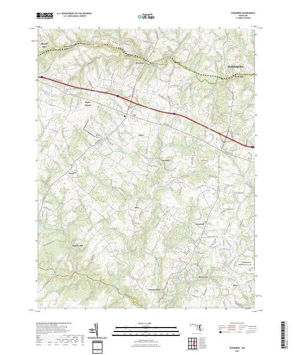 USGS Topographic Map – Woodbine