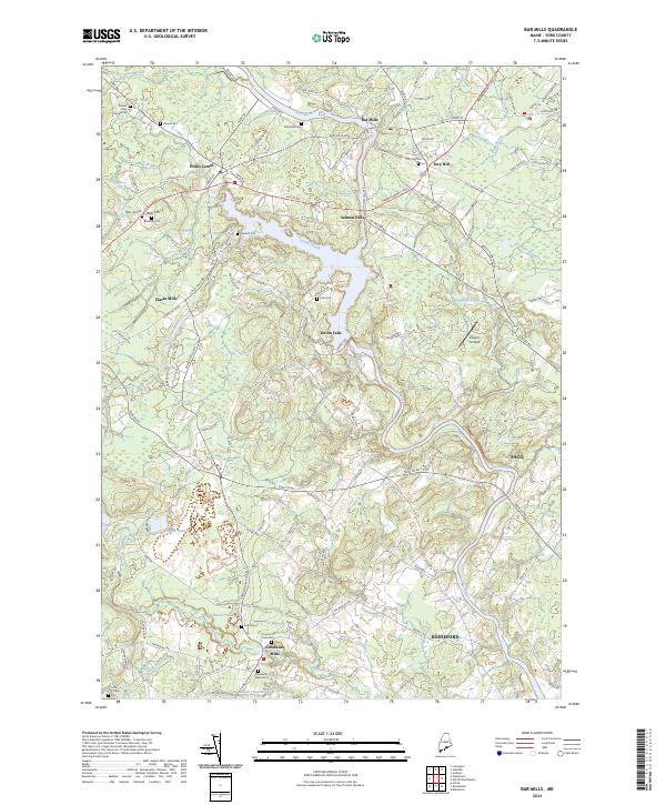 USGS Topographic Map – Bar Mills