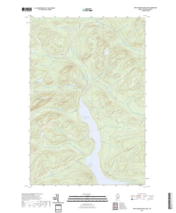 USGS Topographic Map – First Musquacook Lake