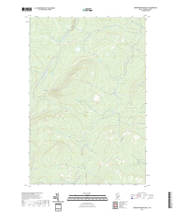 USGS Topographic Map – Hardwood Mountain SE