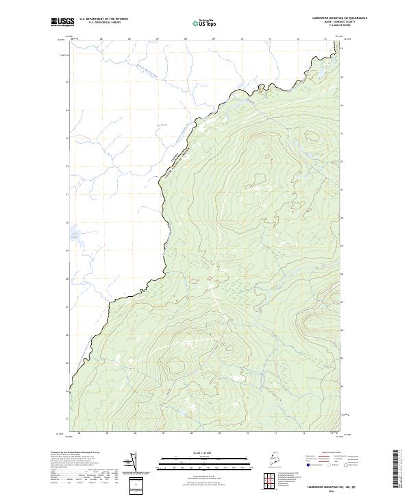 USGS Topographic Map – Hardwood Mountain SW