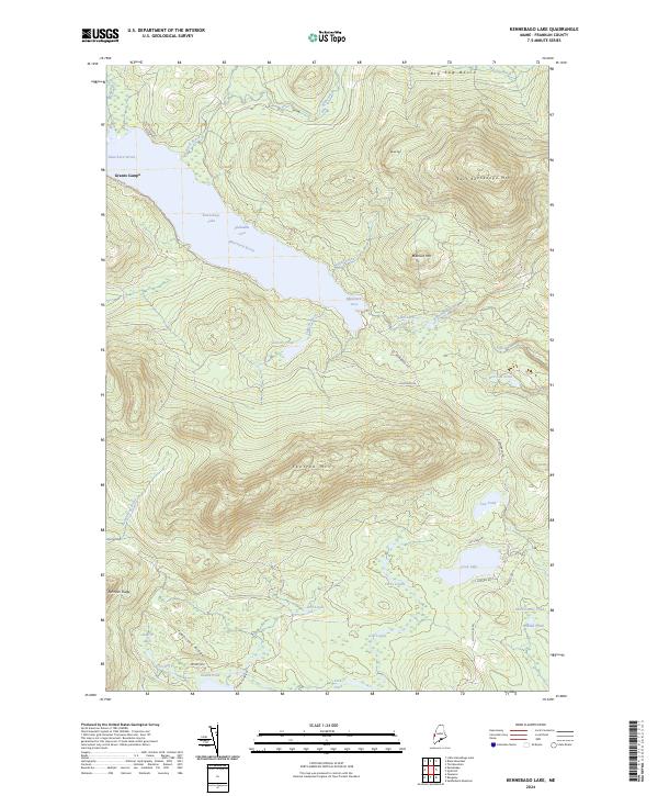 USGS Topographic Map – Kennebago Lake