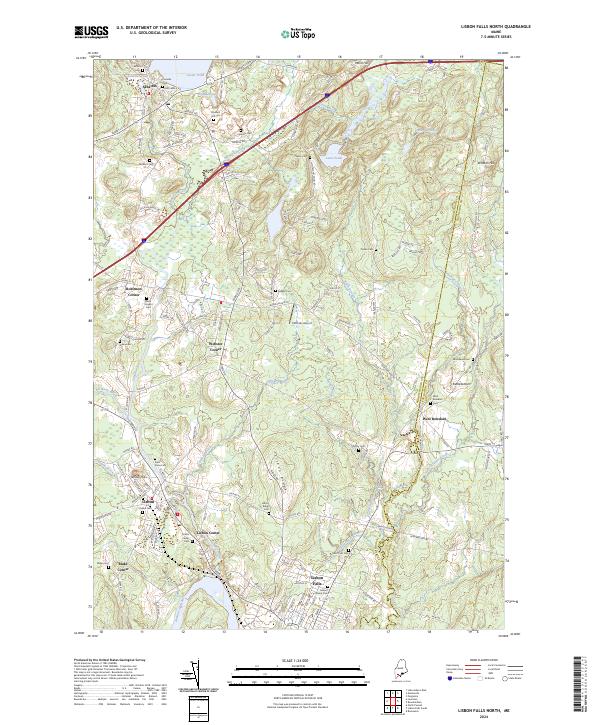 USGS Topographic Map – Lisbon Falls North