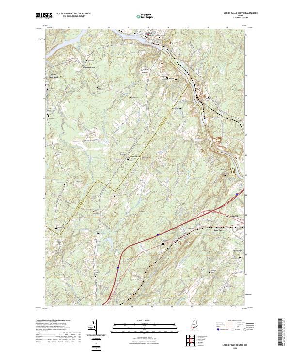 USGS Topographic Map – Lisbon Falls South