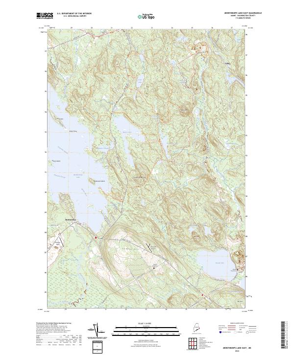 USGS Topographic Map – Meddybemps Lake East
