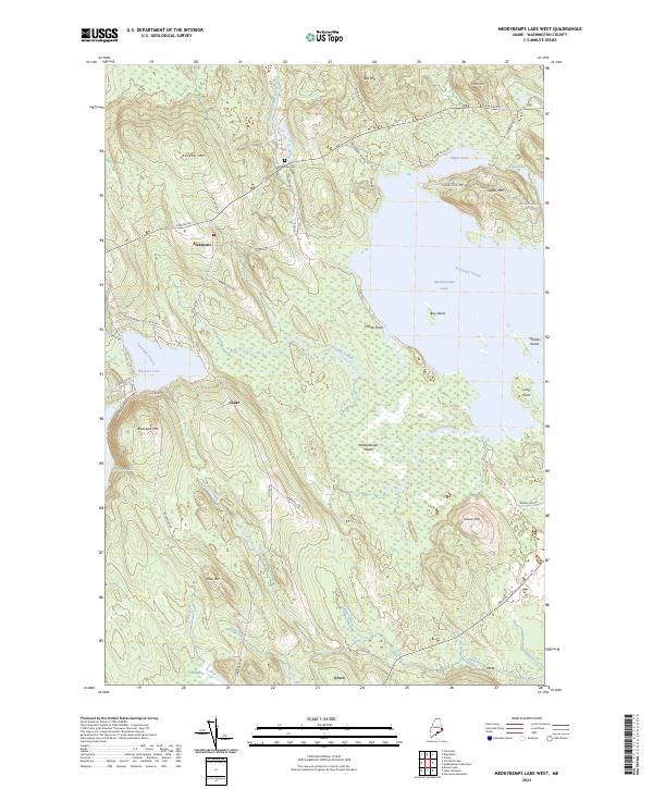 USGS Topographic Map – Meddybemps Lake West