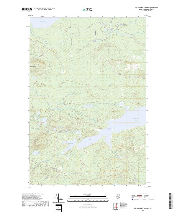 USGS Topographic Map – Millinocket Lake West
