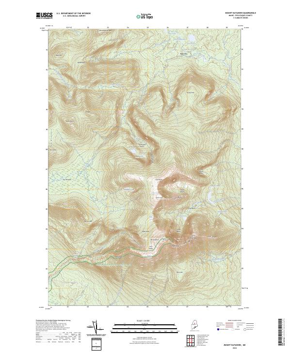 USGS Topographic Map – Mount Katahdin