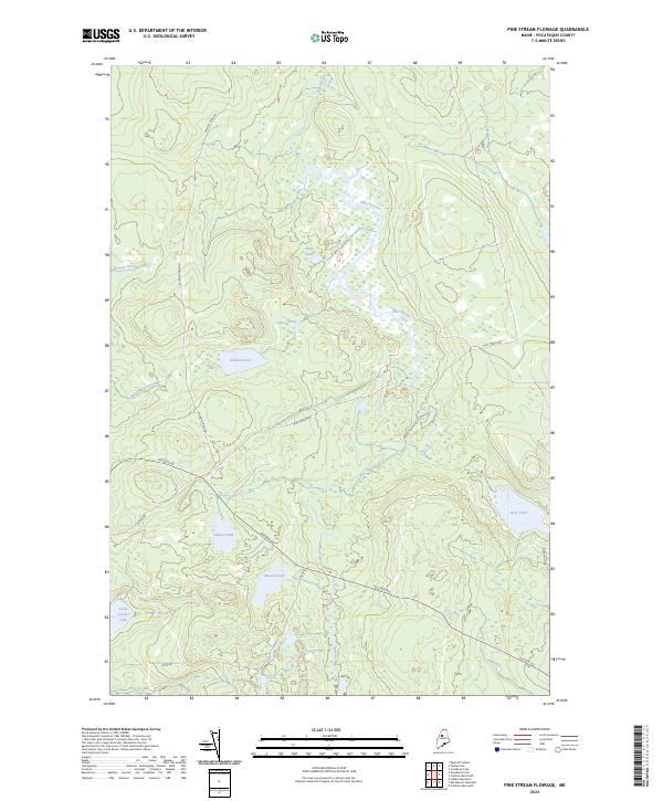 USGS Topographic Map – Pine Stream Flowage
