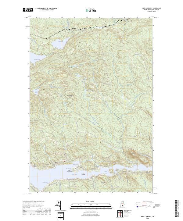 USGS Topographic Map – Sebec Lake East