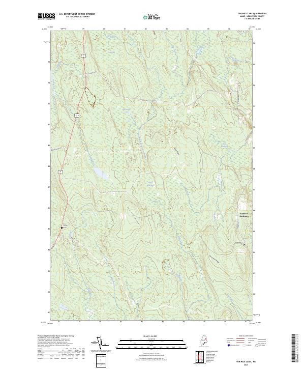 USGS Topographic Map – Ten Mile Lake