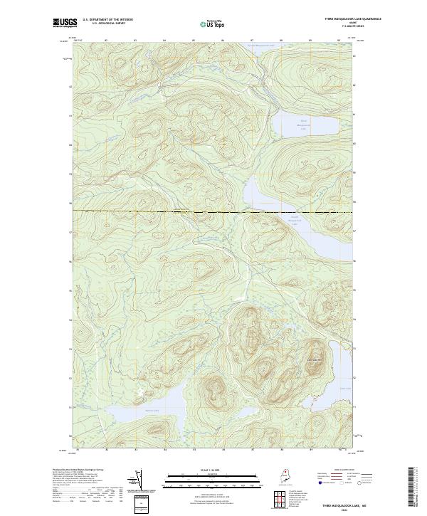 USGS Topographic Map – Third Musquacook Lake