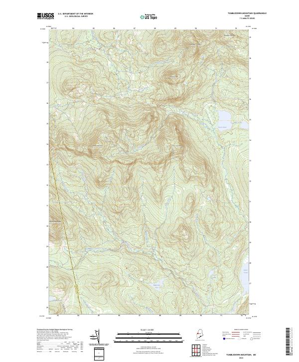 USGS Topographic Map – Tumbledown Mountain