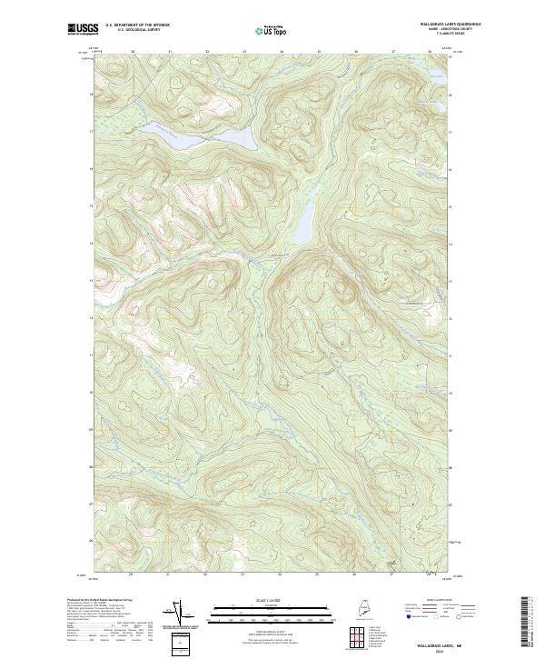 USGS Topographic Map – Wallagrass Lakes
