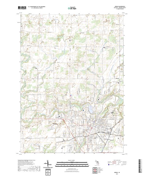 USGS Topographic Map – Adrian