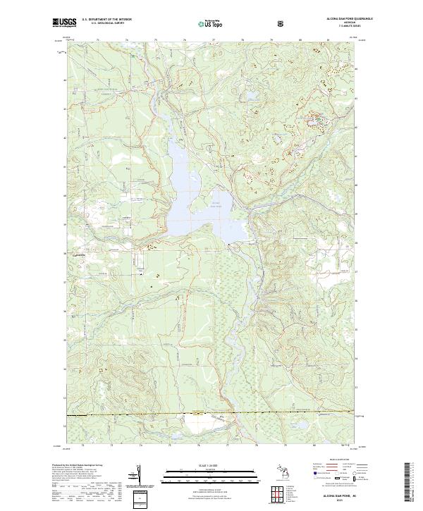 USGS Topographic Map – Alcona Dam Pond
