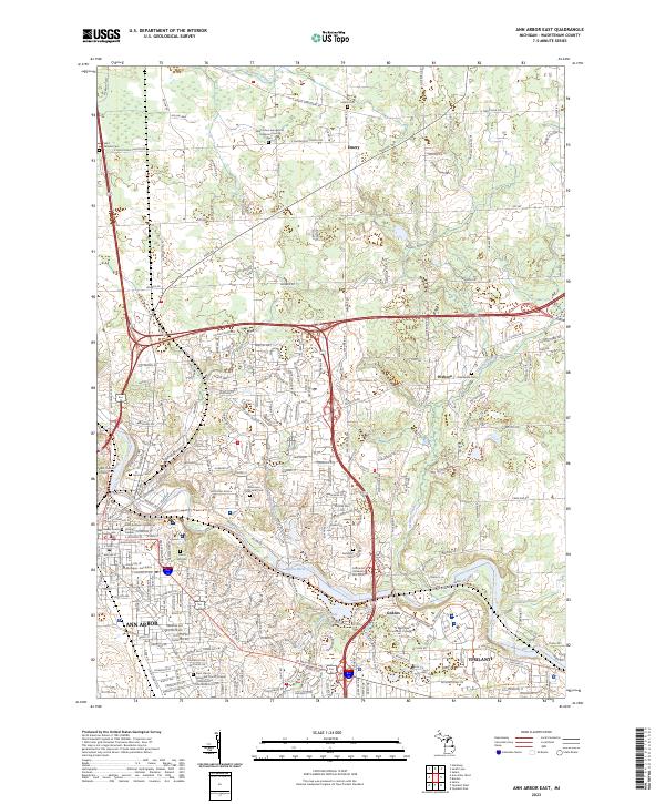 USGS Topographic Map – Ann Arbor East