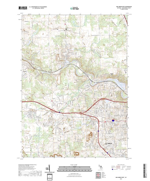 USGS Topographic Map – Ann Arbor West