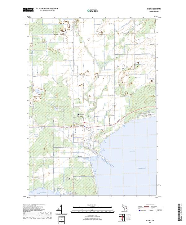 USGS Topographic Map – Au Gres
