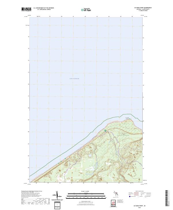 USGS Topographic Map – Au Sable Point