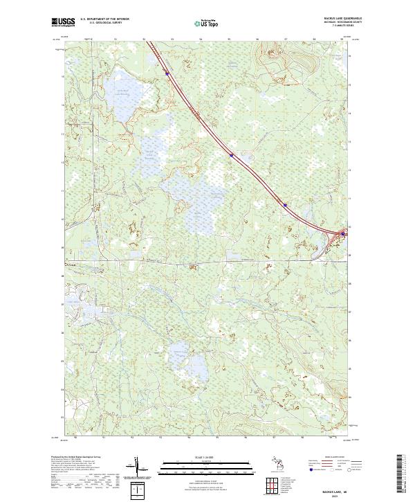 USGS Topographic Map – Backus Lake
