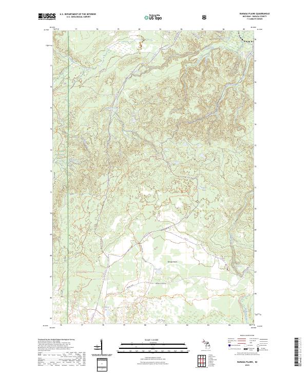 USGS Topographic Map – Baraga Plains