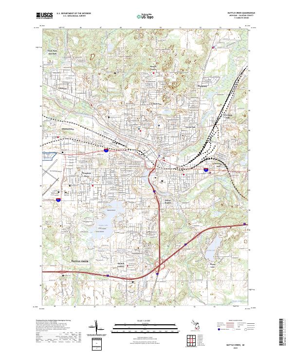 USGS Topographic Map – Battle Creek