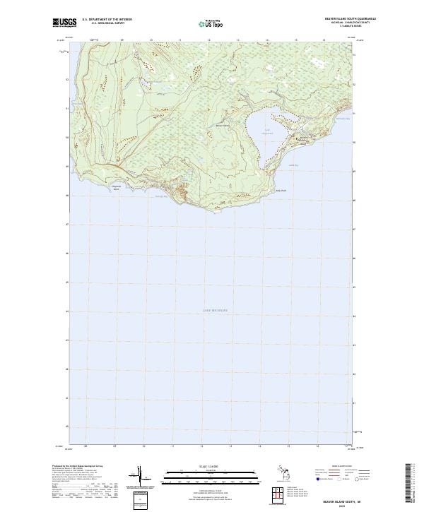 USGS Topographic Map – Beaver Island South
