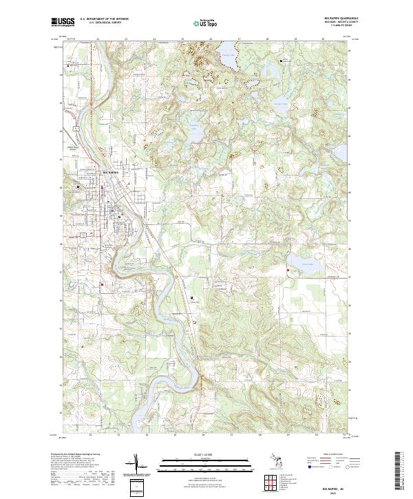 USGS Topographic Map – Big Rapids