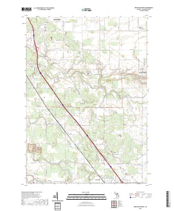 USGS Topographic Map – Birch Run North