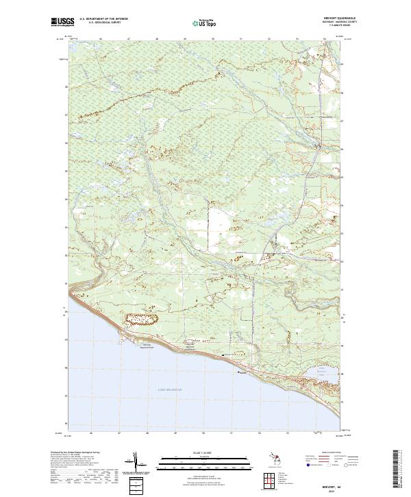 USGS Topographic Map – Brevort
