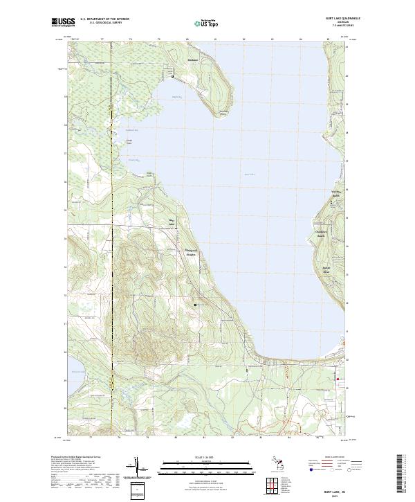 USGS Topographic Map – Burt Lake
