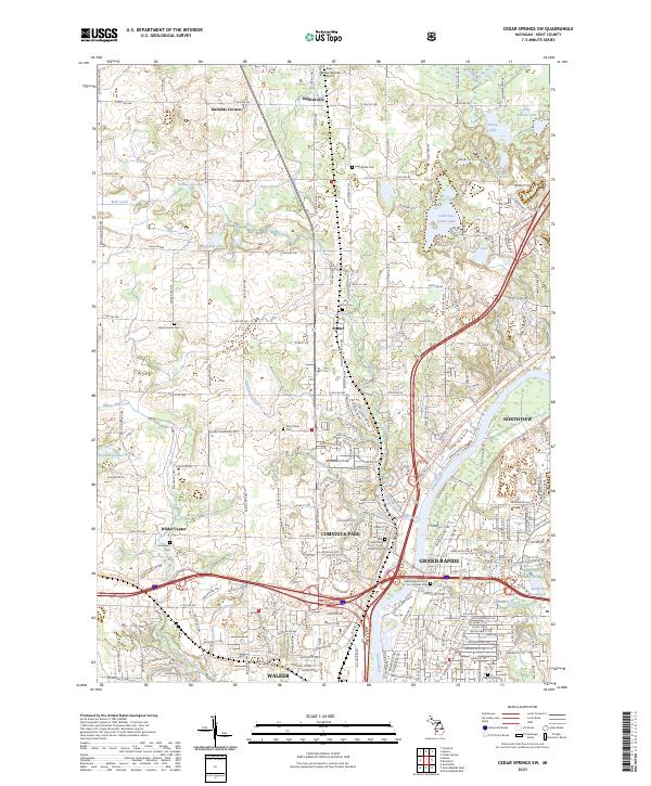 USGS Topographic Map – Cedar Springs SW