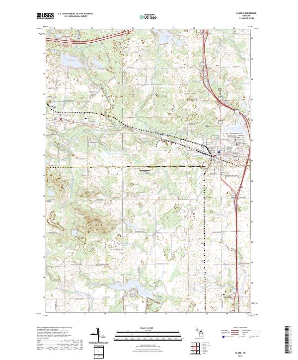 USGS Topographic Map – Clare